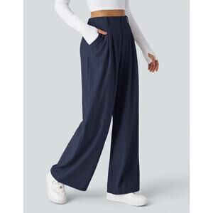Halara Flex™ High Waisted Wide Leg Waffle Work Pants Womens M Petitie